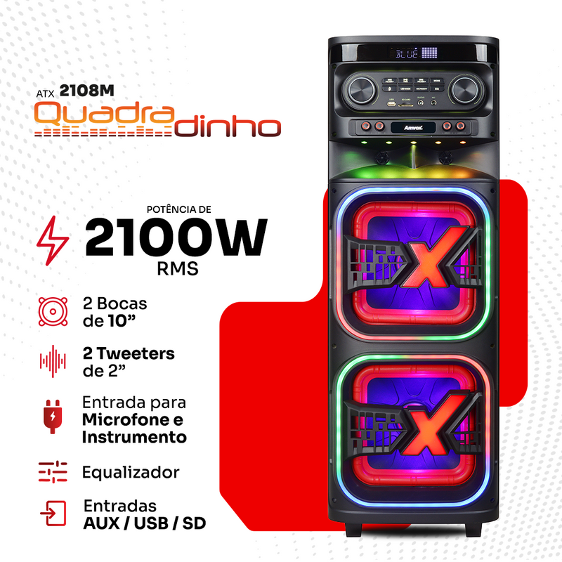 ATX 2108 Quadradinho Torre de Som