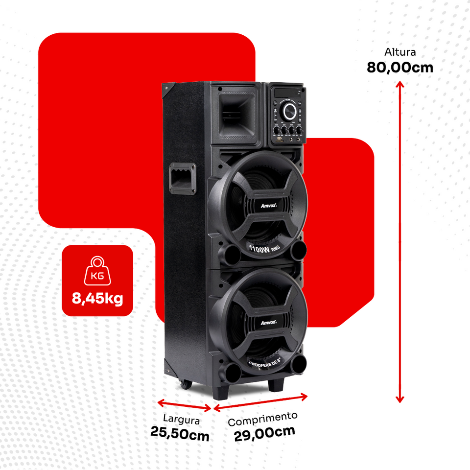 Double 8 Black ACA 1101 Amplified Speaker Box