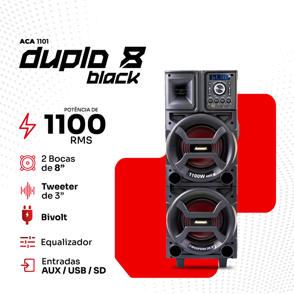Double 8 Black ACA 1101 Amplified Speaker Box
