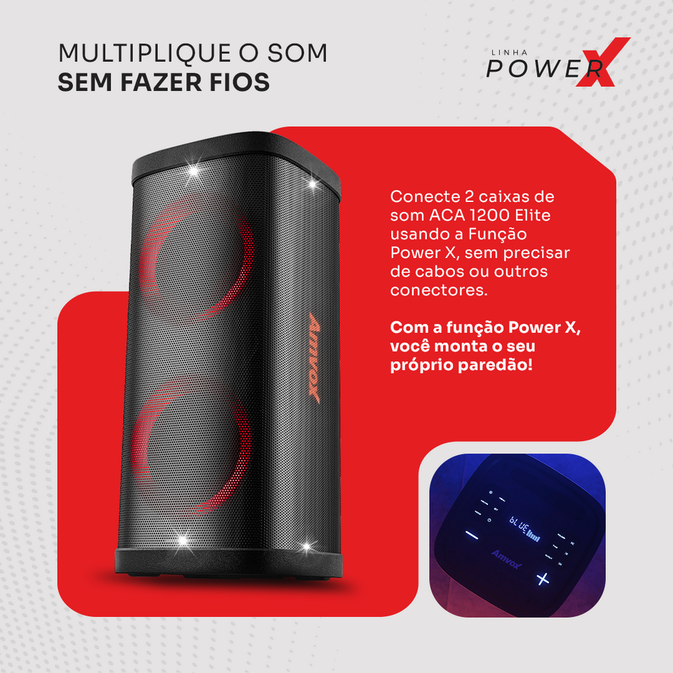 Caixa de Som ACA 1200 Party Vox Elite