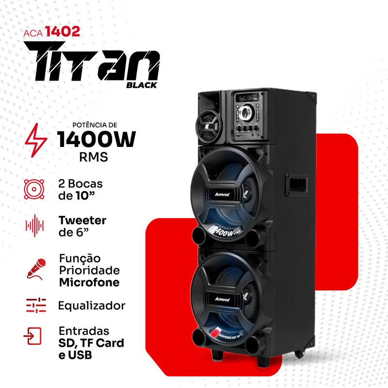 Caixa Amplificada Titan Black ACA 1402