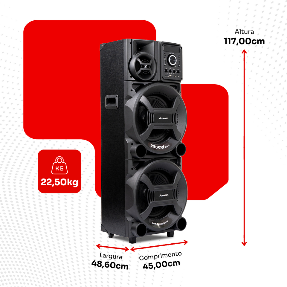 Caixa Amplificada Pesadão Black ACA 2201