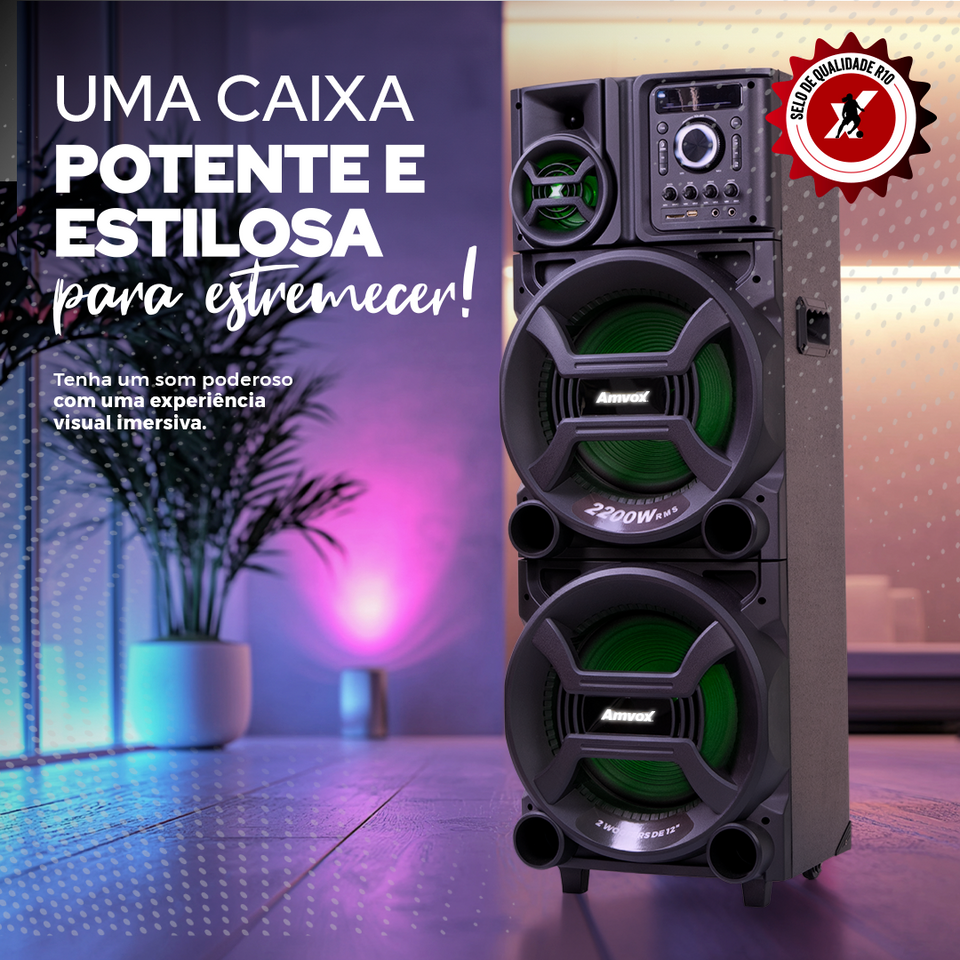 Caixa Amplificada Pesadão Black ACA 2201