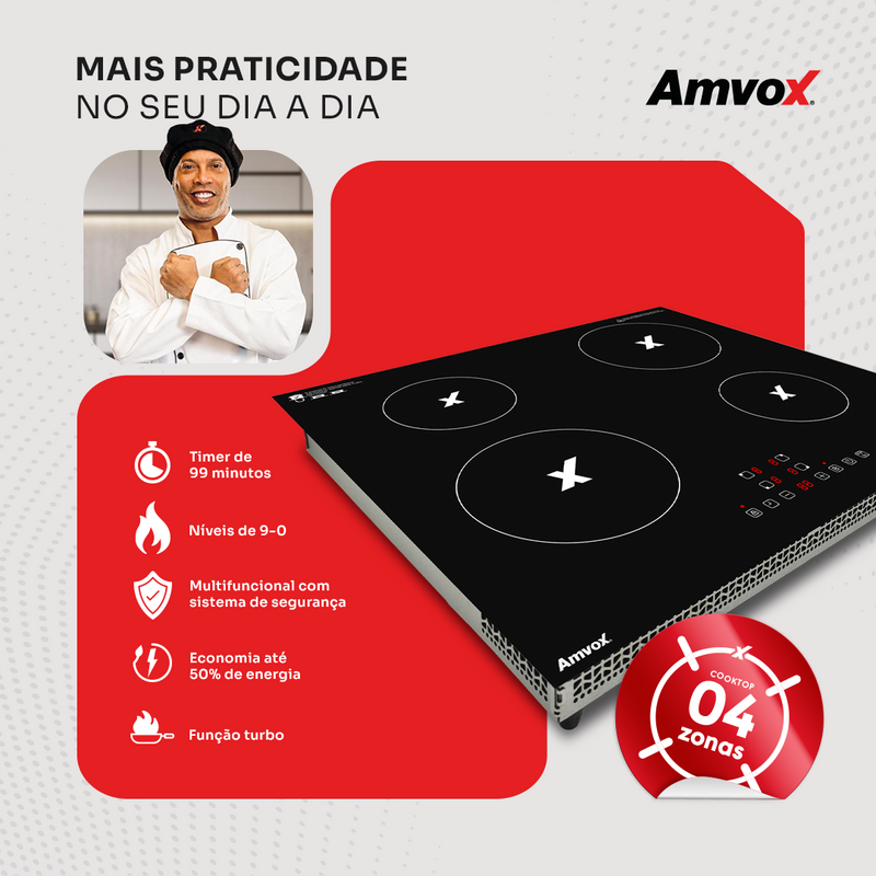 Cooktop por Indução 4 Bocas ACT 407