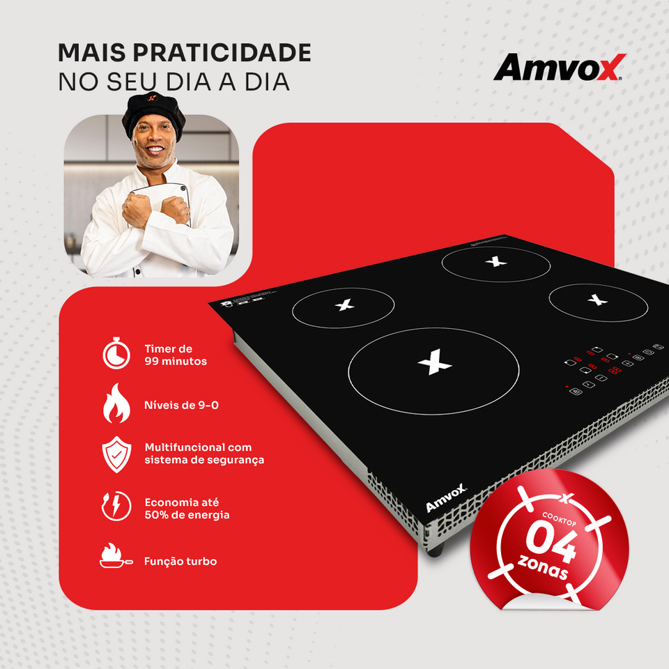 Cooktop por Indução 4 Bocas ACT 407